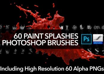 60 Paint Splash Brushes for PS
