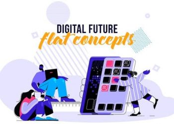Digital Future Flat Concept