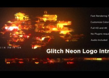 Glitch Neon Logo Intro