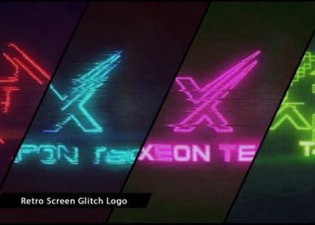 Retro Screen Glitch Logo