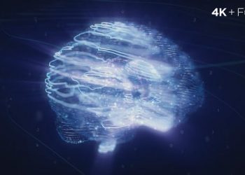Digital AI Brain Logo Reveal