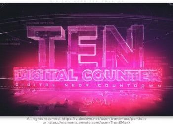 Digital Neon Ten Counter