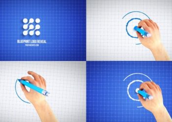 Hand Drawing Blueprint Logo Reveal