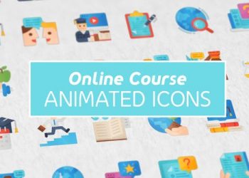 Online Course Modern Flat Animated Icons