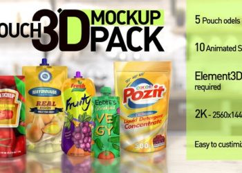 Pouch 3D Mockup Pack