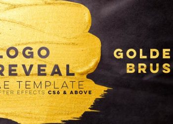 Golden Brush Logo Reveal