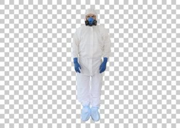 Doctor Wearing Protective Hazard Suit