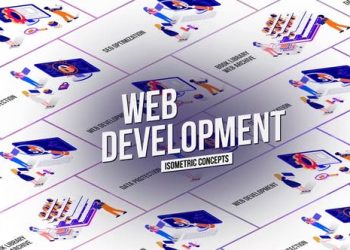 Web Development Isometric Concept