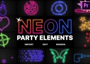 Neon Party Elements MOGRT