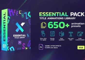 TypeX – Essential Pack: Title Animation Presets Library