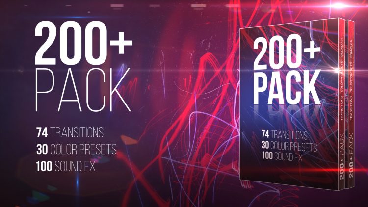 200+ Pack: Transitions; Color Presets; Sound FXs Premiere Pro Presets