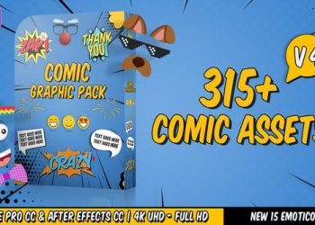 Comic Titles - Speech Bubbles - Emoji - Stickers - Flash FX Graphic Pack