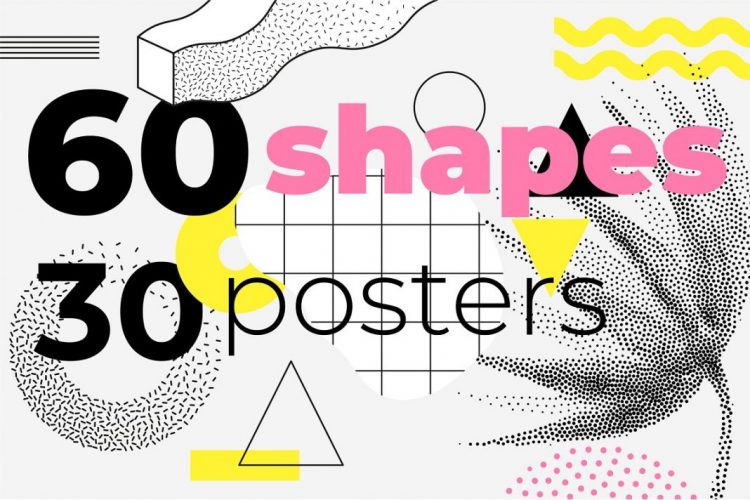 CreativeMarket 60 Geometric Shapes, 30 Posters 2350852