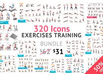 CreativeMarket Fitness Aerobic and Exercises Icons 1063017