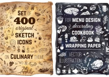 CreativeMarket Hand-drawn Cooking and Food Icons 682355