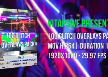 100 Glitch Overlays Pack