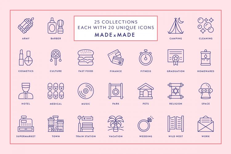 CreativeMarket Line Icons – Mega Bundle Vol 3 1393421