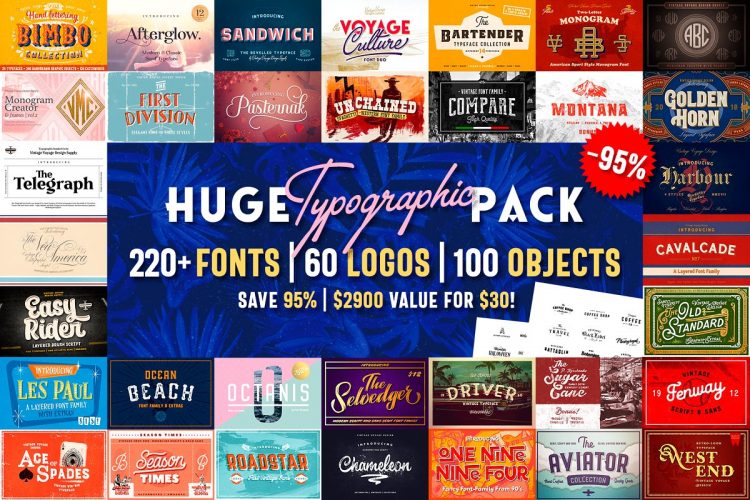 Huge Typographic Pack + 60 Logos