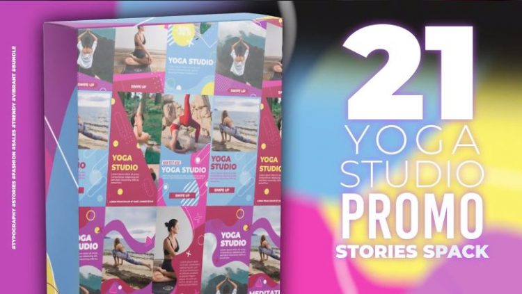 21 Yoga Stories Pack for After Effects