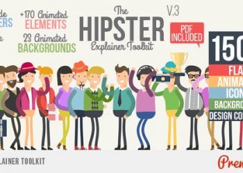 Hipster Explainer Toolkit & Flat Animated Icons Library