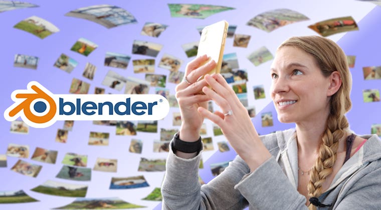 Digital Creator School – Animate a 3D Photo Collage in Blender: Fly Through and 360° Experience