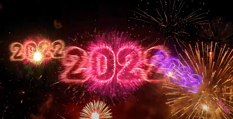 New Year's footage 2022 fireworks in 4K