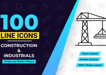VideoHive 100 Construction Line Icons 39648330