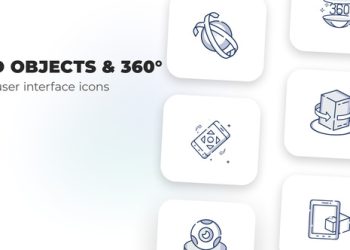 VideoHive 3D objects & 360- user interface icons 39695128