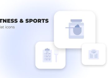 VideoHive Fitness & Sports - Flat Icons 39986364