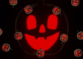 VideoHive Halloween Pumpkin Rotating at Night 39651725
