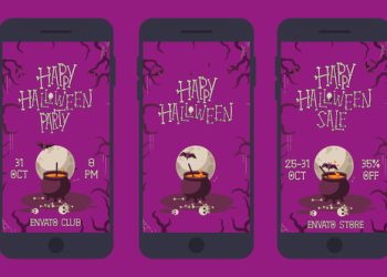 VideoHive Happy Halloween Social Media Pack 3 in 1 39786543