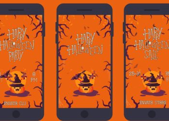 VideoHive Happy Halloween Social Media Pack 3 in 1 39917443