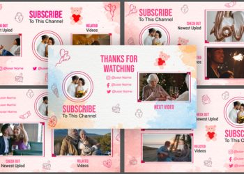VideoHive Happy Moments wishes Valentine Greeting YouTube End Screen 39693721
