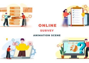 VideoHive Online Survey Character Animation Scene After Effects 39651633