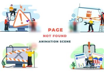 VideoHive Page Not Found Character Animation Scene After Effects 39651647
