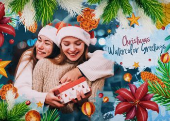 VideoHive Christmas Watercolor Greeting Card 41918937