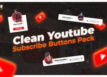 VideoHive Clean YouTube Subscribe Buttons Pack 40189647