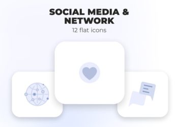 VideoHive Social Media & Network - Flat Icons 39987964