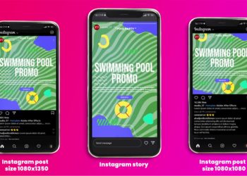 VideoHive Swimming Pool Promo Instagram Story, Post (3 in 1) 39997660