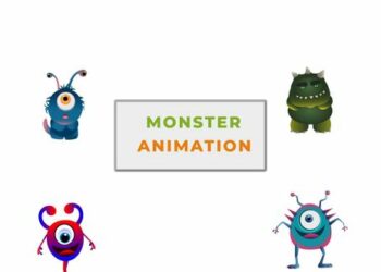 VideoHive Cartoon Monster Animation Scene 42925044