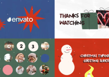 VideoHive Christmas Typography Greeting Slideshow for DaVinci Resolve 42291729