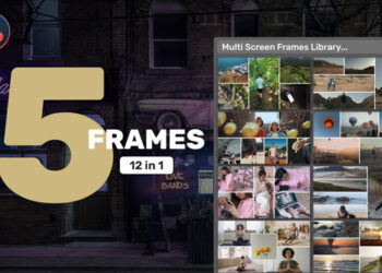 VideoHive Multi Screen Frames Library - 5 Frames for DaVinci Resolve 42924321
