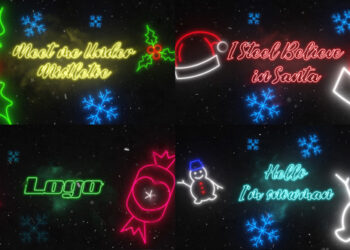 VideoHive Neon Christmas Scene for DaVinci Resolve 41826460