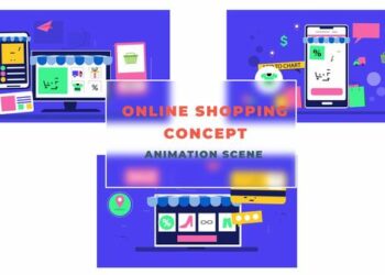 VideoHive Online Shopping Concept Animation Scene 42854209