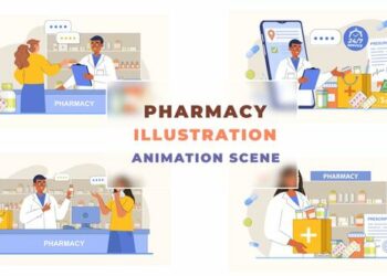 VideoHive Pharmacy Illustration Animation Scene 42925696