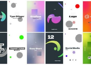 VideoHive Vertical Stinger Transitions Pack 43085049