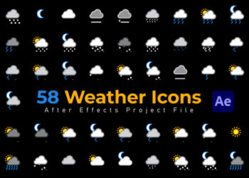 VideoHive Weather Icons - 58 Pack 42790062