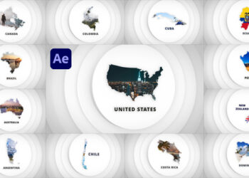 VideoHive 3D Disks Maps Opener - Americas & Australia for After Effects 42280505