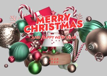 VideoHive Abstract Christmas 3D Logo Reveal 42275519