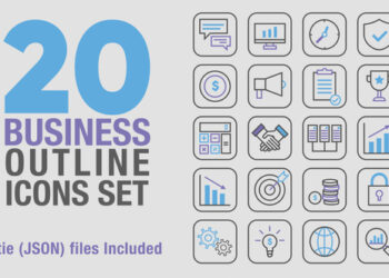 VideoHive Business Outline Icons 43302854